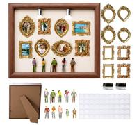 1 Kit Museo En Miniatura Mini Museo Fotos Estilo Elegante Y Vintage Combina Practicidad Y Belleza Ideal Para Aniversarios Bodas Decoración Del Hogar Con 8 Mini Marcos 10 Personas Miniatura 2 Luces Led