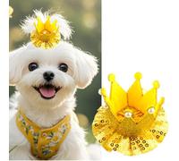 1 lazo para el pelo de perro, corona de lentejuelas, clip para el pelo para perros, gatos, mascotas, regalo de cumpleaños, Teddy Yorkie maltés, fiesta de aseo de pelo de perro, 10 colores para elegir
