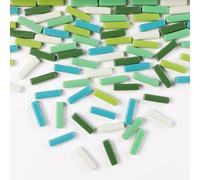 1 LB 5x20mm Tiras de vidrio Mosaico Azulejos para la decoración del hogar, mini azulejo de vidrio reciclado para bricolaje, manualidades, arte y pasatiempos de bricolaje para niños (RS300)