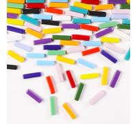 1 LB 5x20mm Tiras de vidrio Mosaico Azulejos para la decoración del hogar, mini azulejo de vidrio reciclado para bricolaje, manualidades, arte y pasatiempos de bricolaje para niños (RS900)