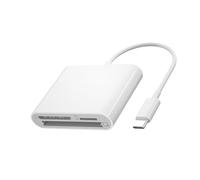 1 lector de tarjetas USB C de 3 ranuras para tarjetas de memoria TF, adaptador de lectura/escritura simultánea para teléfono, portátil, memoria de cámara