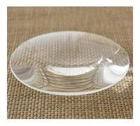 1 lente de cristal convexo doble convexo de 6 x 80 mm, óptica focal, lente de lupa de escritorio, lente de aprendizaje de física