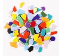 1 libra mini baldosas de vidrio de mosaico de esmalte irregular para artesanías suministros de mosaico a granel, tamaño pequeño aleatorio de piezas de vidrio reciclado rotas para bricolaje (RB900)
