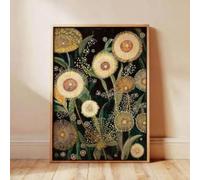 1 lienzo de diente de león para pared impresión de arte floral verde inspirado en Yayoi Kusama adecuado para decoración de sala de estar 30 x 40 cm sin marco