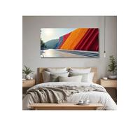 1 lienzo grande con paisaje moderno para pared impresiones artísticas minimalismo digital dorado decoración para baño y dormitorio marco de 50 x 100 cm