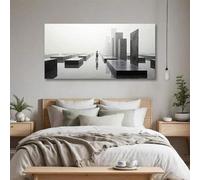 1 lienzo grande de paisaje moderno para pared dorado dramático natural matemático constructivismo decoración de dormitorio 55 x 110 cm sin marco