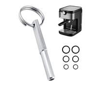 1 llave de cabeza ovalada con 6 anillos de goma, herramienta de reparación con llavero, herramienta de reparación de café, herramienta de reparación de cabeza ovalada, accesorios para cafetera