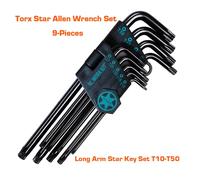 1 llave de torque, 9 piezas/13 piezas de llaves Allen hexagonales. Llave Allen de de brazo largo/Torx, Torx/Sae/Métrico. Buenos regalos