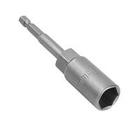 1 llave de vaso para destornillador, longitud 80 mm, conexión hexagonal de 1/4", para taladros, atornillador y adaptador para llaves de impacto (17 mm)