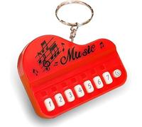 1 llavero de micro piano rojo, instrumento de teclado portátil, mini electrónico con luces, pianos y teclados, accesorios de instrumentos musicales, regalo de llavero de coche