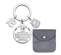 1 Llavero de Regalo de Cumpleaños con Bolsa de Regalo, Llavero Inspirador para Niños y Niñas, Plata, Talla Única