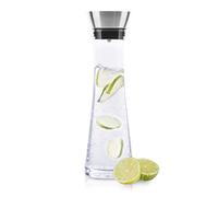 1 Ltr Glass Water Decanter Wine Juice Cold Drinks Carafe Stainless Steel Jug