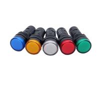 1 luz de señal de plástico de 16 mm, LED de CA/CC, luz indicadora de advertencia de potencia, 6 V, 12 V, 24 V, 220 V, rojo, verde, azul y amarillo.(Green 24V)