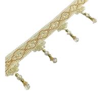 1 m de borde de flecos con perlas de 7 cm de ancho, se vende por metros, borla para manualidades, ribete, borde de encaje, cinta decorativa, cinta para manualidades, costura, ropa, cortinas, bufandas,