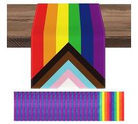 1 Mantel arcoíris y 20 servilletas arcoíris, Decoraciones de Mesa, Decoraciones para Fiestas, artículos para Fiestas, Camino de Mesa con Estampado de Lino, servilletas Creativas