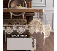 1 mantel de PVC antideslizante sin lavar con ribete de encaje, un de , mantel para mesa de té, tapete de de usar, adecuado para decoración de fiestas en restaurantes y cocinas