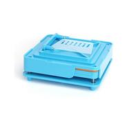 1 máquina de llenado de cápsulas manual de 100 agujeros de relleno de cápsulas vacías, herramienta de llenado para fabricante de cápsulas para tamaño 0# (azul)