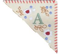 1 marcapáginas bordado creativo, de esquina estilo vintage con letras iniciales Para Amantes(Beige-A)