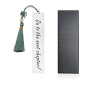 1 Marcapáginas de Acero Inoxidable con Borla Personalizado - Caja de Regalo para Amantes de los Libros, Hombres y Mujeres