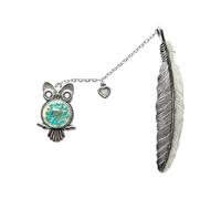 1 Marcapáginas de Pluma de Metal, Moderno y Artístico con Diseño Personalizado e Interesante, Marcapáginas de Búho Retro Lumínico, Regalo Adecuado para los Amantes de la Lectura.