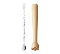 1 Martillo Para Hielo, 1 Cuchara Para Mezclar, Mortero Para Cócteles, Machacador De Cócteles, Mortero Y Barra De Machacar De Patatas