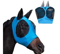 1 Mascara Antimoscas Caballo,Respirable Mascara Caballo Moscas con Protección Uvmascara para Caballos Antimoscas,Máscara de Mosca con Malla Transpirable,Mascara Caballo con Protectores Oidos