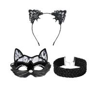 1 Máscara De Gato Con 1 Diadema Y 1 Collar, Accesorios De Cosplay, Accesorios De Disfraces, Accesorios De Disfraces De Fiesta