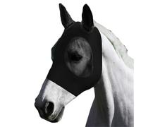 1 máscara de malla antimoscas for equinos, elástica, con orejas cubiertas, nariz larga y para caballos(Black)