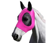 1 máscara de malla antimoscas for equinos, elástica, con orejas cubiertas, nariz larga y para caballos(Pink)
