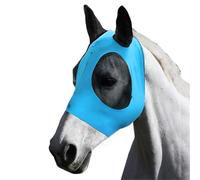 1 máscara de malla elástica for equinos, antimoscas, con orejas cubiertas, nariz larga y para caballos(Blue)