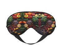 1 máscara de ojos de variedad de frutas frescas para dormir, máscara de sueño que bloquea perfectamente la luz para mujeres y hombres, diadema suave y cómoda para viajes