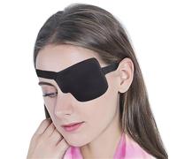 1 máscara protectora de ambliopía estrabísmica para adultos y niños, color negro, ajustable, para dormir, accesorios piratas (izquierda)