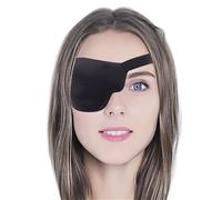 1 máscara protectora de ambliopía estrabísmica para adultos y niños, color negro, ajustable, sombra de ojos para dormir, accesorios piratas (derecha)