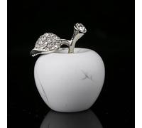 1 mascota de cristal natural con piedras preciosas coloridas de manzana con incrustaciones de circonita tallada para colección de bodas y decoración del hogar, regalo de bricolaje, turquesa blanca