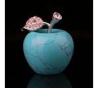 1 mascota de cristal natural de manzana, gemas coloridas de cristales crudos tallados con incrustaciones de circonita para colección de bodas y decoración del hogar, regalo de bricolaje, azul