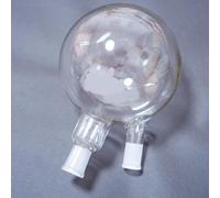 1 matraz de vidrio de fondo redondo for laboratorio, matraz de ebullición de 2 bocas - Juntas 24/40 for destilación y reacciones químicas(500ml)