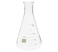 1 matraz Erlenmeyer de vidrio de borosilicato Premium-matraz cónico de boca ancha for uso en laboratorio y proyectos de ciencia en el hogar(2000ml)
