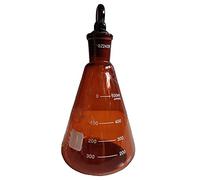 1 matraz Erlenmeyer marrón ámbar con tapón, matraz cónico de vidrio de borosilicato (10-500 ml)(500ml)