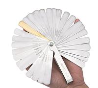 1 medidor de acero inoxidable Yootones con 32 cuchillas para medir el ancho y el grosor de la brecha (plateado)