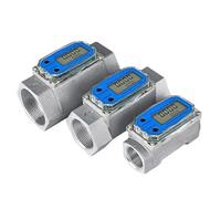 1 medidor de flujo digital de acero inoxidable K24 for metanol, diésel, gasolina, queroseno, agua química, caudalímetro electrónico de turbina líquida(38mm Barb Al Alloy)