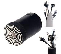 [1 Metro] Neopreno Manga para Cable, Reutilizable Flexible, Neopreno Cables Organizador Manguera Manguito con Hook y Loop, Gestión Protección de Cable Oficina Casa, Reversible Blanco/Negro, TKB5060