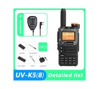 (1 MIC) UV K5 (8) Walkie Talkie Portátil AM FM Radio Bidireccional Estación Conmutadora Amateur Inalámbrica