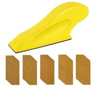 1 microlijadora con 50 piezas de papel de lija, lijadora manual, hojas de papel de lija, mini lijadora manual para madera, herramientas de lijado manual para muebles de madera artesanales, 5 tamaños,