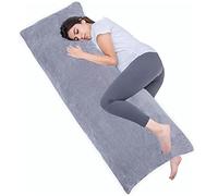 1 MIDDLE ONE Almohada de Cuerpo Completo para Adultos, Almohada Larga para Dormir, Almohadas Grandes para Cama, Almohada Grande Firme con Funda de Terciopelo, 20 x 54 Pulgadas (Gris Oscuro)