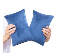 1 MIDDLE ONE Paquete de 2 almohadas pequeñas de espuma viscoelástica de 11 x 7 pulgadas para viajes, dormir, siesta y cuello, rodilla, apoyo lumbar, cojín pequeño para mascotas, perros (azul)