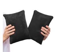 1 MIDDLE ONE Paquete de 2 almohadas pequeñas de espuma viscoelástica de 11 x 7 pulgadas para viajes, dormir, siesta y cuello, rodilla, soporte lumbar, cojín pequeño para mascotas, perros (negro)