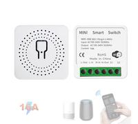 1 Mini Interruptor Inteligente Wifi 16A，Control Remoto para Automatización Doméstica, Módulo interruptor Compatible con Google Home, Alexa, Tuya, SmartLif