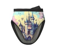 1 mini manoplas de silicona para horno, resistentes al calor, con estampado de castillo de cuento de hadas, juego para hornear, cocinar, protección de 260 °C