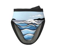 1 mini manoplas de silicona para horno, resistentes al calor, con estampado de olas en las rocas, para hornear, cocinar, protección de 260 °C