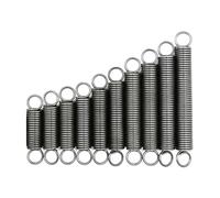 1 mm x 9 mm x 30 mm, Resorte de tensión con gancho doble en O, resorte de extensión de acero, 10 unidades